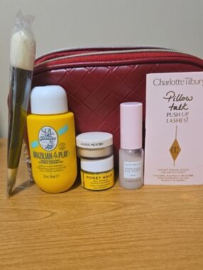 Lancome Red Cosmetic Bag